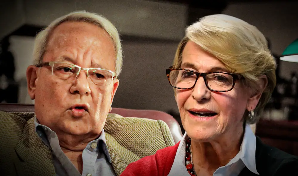 Susana Villarán da entrevista a Hildebrandt tras inicio de su juicio. Foto: composición LR