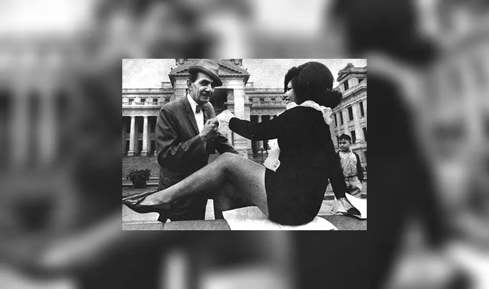 1969. Leopoldo  Fernández “Candelario  Tres Patines” y Camucha  Negrete. Foto: Difusión.