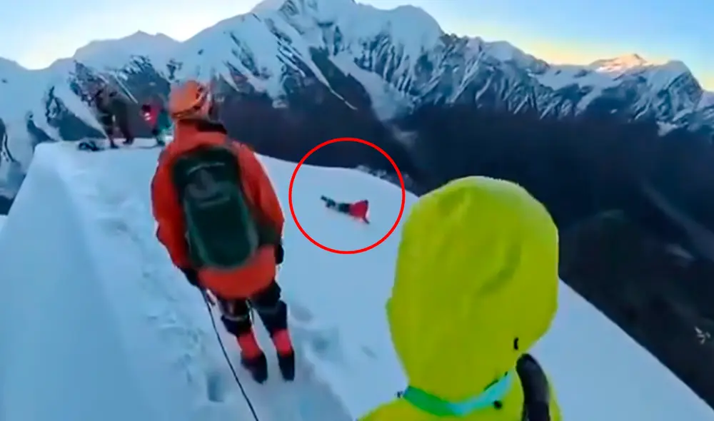 Para rescatar el cuerpo del alpinista chino, se tuvo que requerir un complejo operativo de emergencia por el área de difícil acceso.