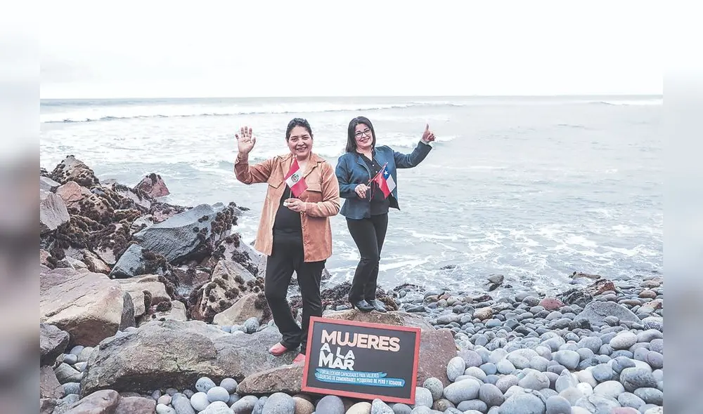 Mujeres algueras. Jenny Pizarro es lideresa de pesca artesanal de Ica y Sara Garrido de Chile.