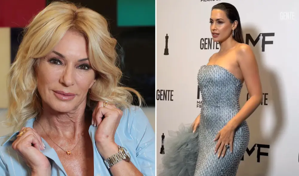 Yanina Latorre alagó el look de Milett Figueroa en los premios Martín Fierro.