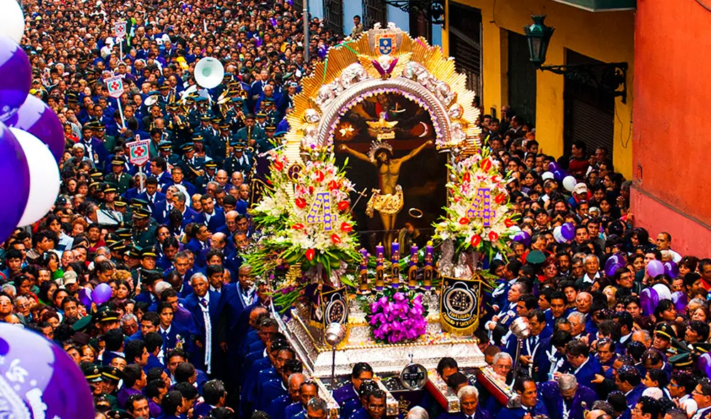 Conoce en dónde ver la transmisión del primer recorrido del Señor de los Milagros. Foto: Promperú