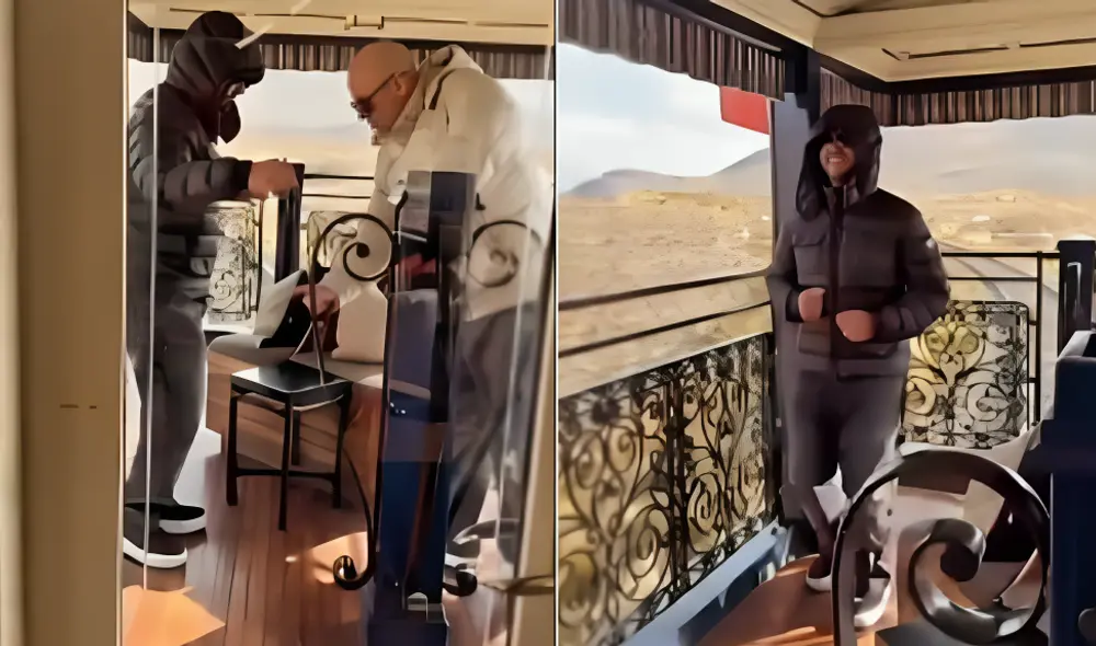 Gian Marco le enseña a Luis Fonsi cómo bailar en huayno en un tren que atravesaba los Andes.