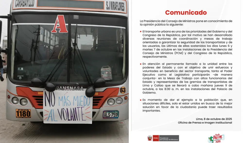 Reunión se llevará a cabo después del paro de transportistas debido a las extorsiones. Foto: Composición/LR