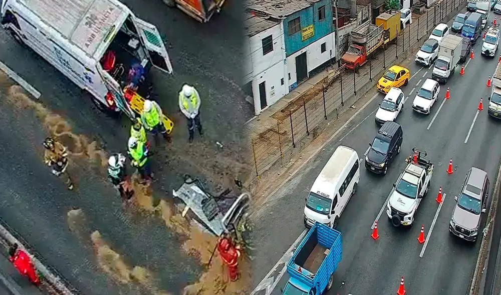 Dos carriles en sentido hacia el norte han sido cerrados en la Vía de Evitamiento. Foto: Composición LR Dos carriles en sentido hacia el norte han sido cerrados en la Vía de Evitamiento. Foto: Composición LR