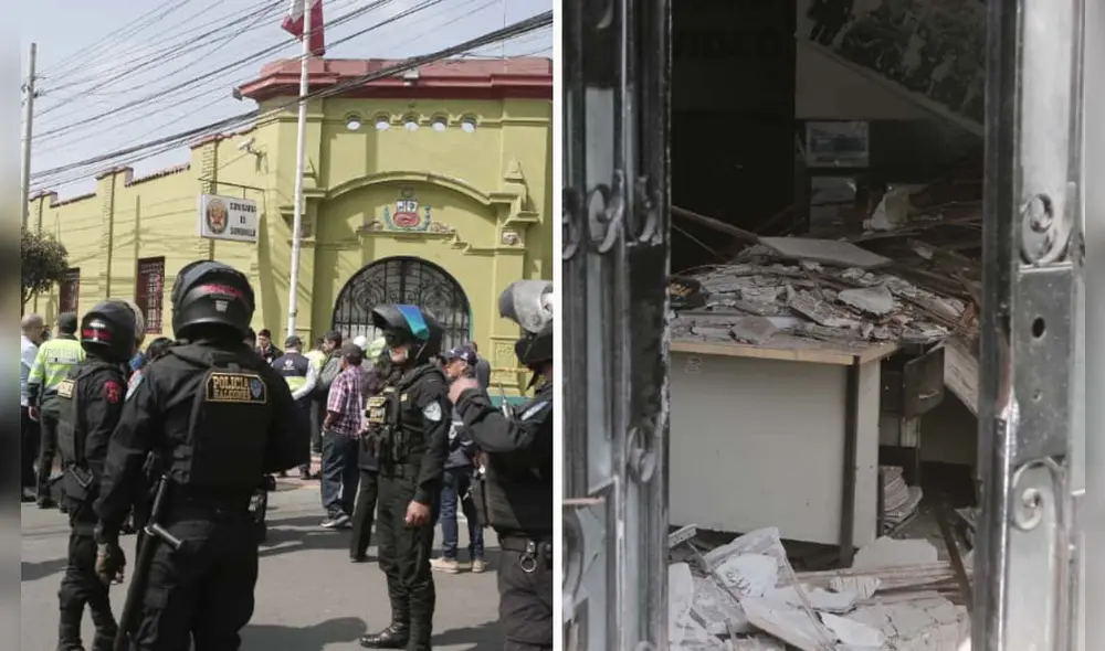 Parte del techo del área de guardia colapsó en comisaría de Surquillo. Foto: Marco Cotrina/ La República.