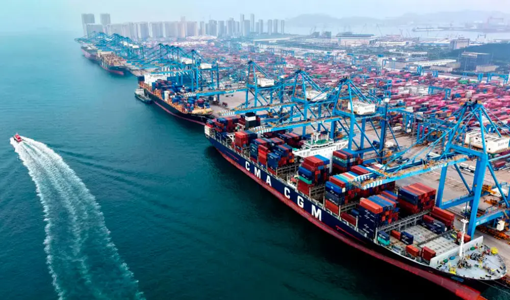 Puerto de Qingdao, en la provincia de Shandong, en China.