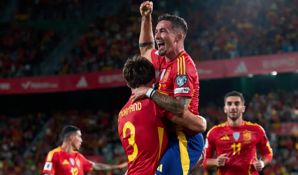 Celebración española ante Georgia.