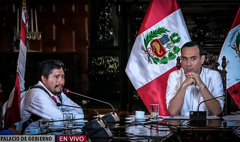 José Jerí se reune con alcalde de Pataz en mesa de diálogo. Foto: TV Perú José Jerí se reune con alcalde de Pataz en mesa de diálogo. Foto: TV Perú