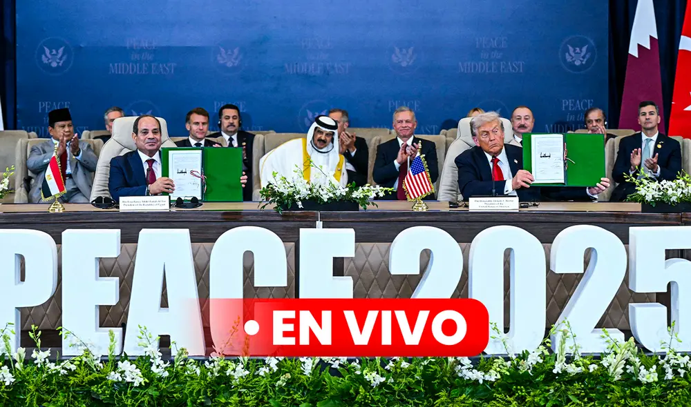 Comienza la Cumbre por la Paz: Trump firmó el acuerdo entre Israel y Hamas para el alto el fuego. Foto: AFP. Comienza la Cumbre por la Paz: Trump firmó el acuerdo entre Israel y Hamas para el alto el fuego. Foto: AFP.