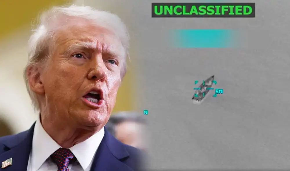 El presidente estadounidense, Donald Trump, informó este martes sobre el "ataque cinético" a una embarcación. Foto: composición LR/AFP/Truth Social