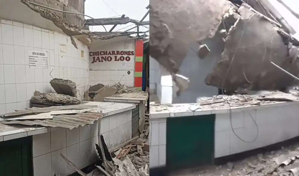 La madrugada de este jueves 16 de octubre, las redes sociales se llenaron de vídeos sobre un supuesto derrumbe del techo en el puesto de pan con chicharrón, Jano Loo, ubicado en el Mercado Central del Callao.