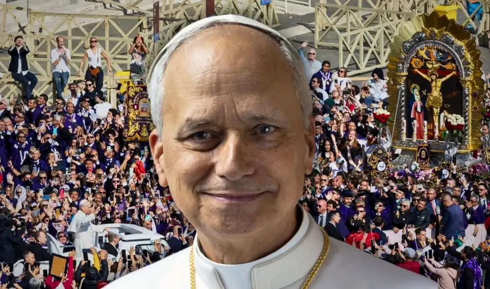 El papa León XIV bendijo la imagen del Señor de los Milagros en la Plaza de San Pedro, un evento sin precedentes para la comunidad católica peruana. La bendición se dio tras la Gran Procesión Internacional en Roma. El papa León XIV bendijo la imagen del Señor de los Milagros en la Plaza de San Pedro, un evento sin precedentes para la comunidad católica peruana. La bendición se dio tras la Gran Procesión Internacional en Roma.