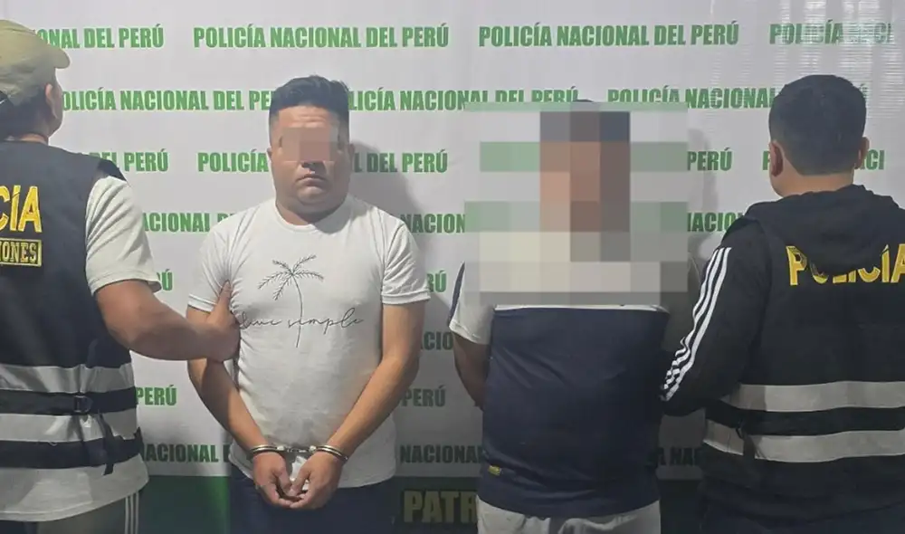 Alias 'Cabeza' (detenido de la izquierda), confesó participación en hecho del 16 de octubre. Foto: PNP.