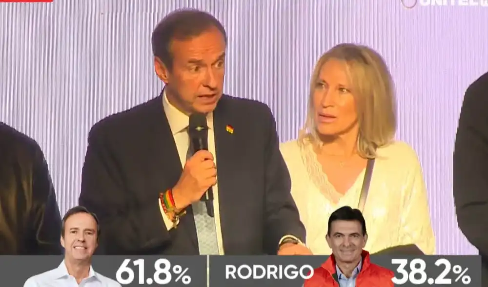Tuto Quiroga anuncia que aceptará resultados oficiales. Foto: captura Unitel Tuto Quiroga anuncia que aceptará resultados oficiales. Foto: captura Unitel