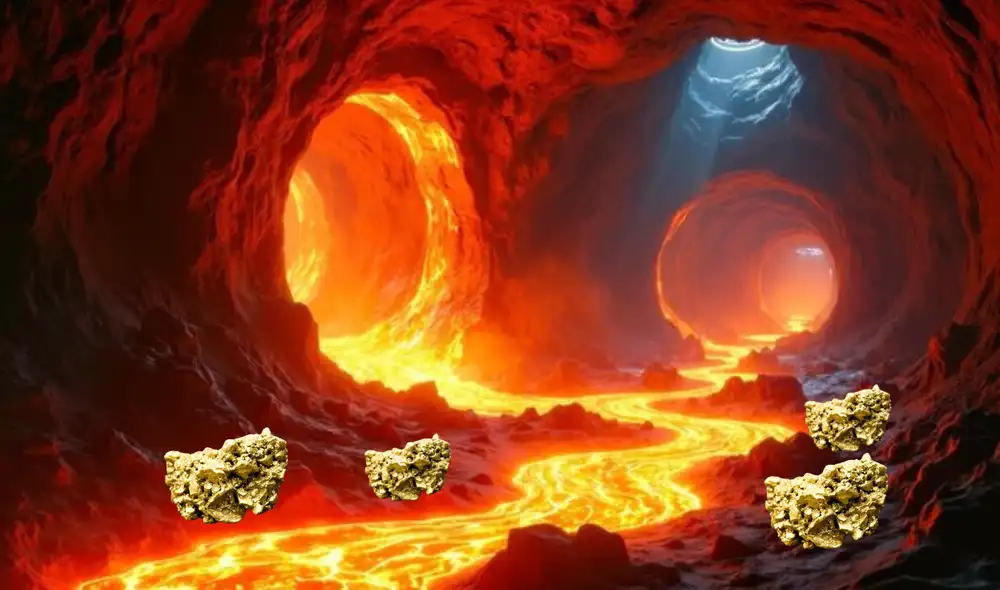 El oro del núcleo terrestre llega a la superficie a través de volcanes como Hawái. Foto: Composición LR