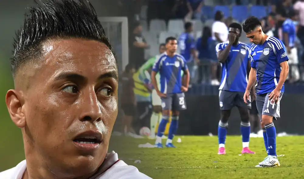 Christian Cueva llegó a Emelec a mediados del 2025. Foto: composición LR/AFP/API
