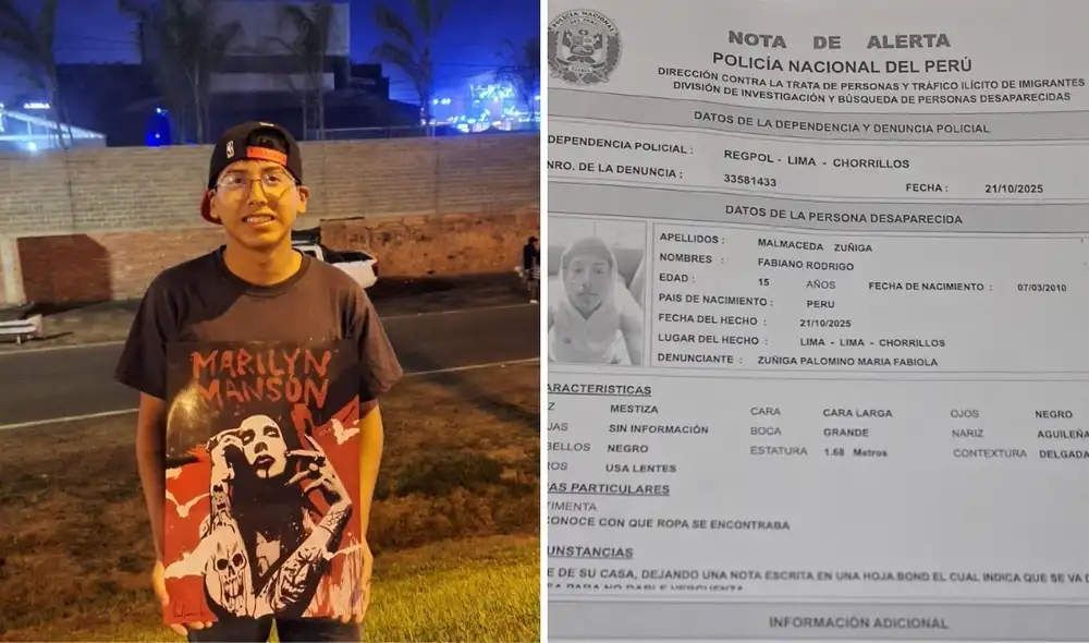 Familia busca a Fabiano Rodrigo Malmaceda, fue visto por última vez en Chorrillos.