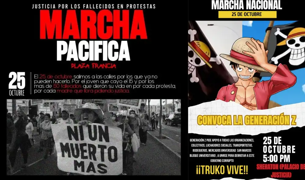 Diversos colectivos se unirían a las manifestaciones el 25 de octubre. Foto: Composición/LR Diversos colectivos se unirían a las manifestaciones el 25 de octubre. Foto: Composición/LR
