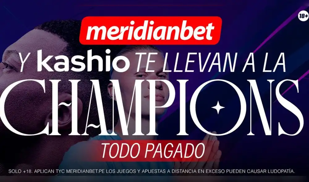 La emoción de la Champions League llega con una promoción de Meridianbet y Kashio. Fuente: Difusión.