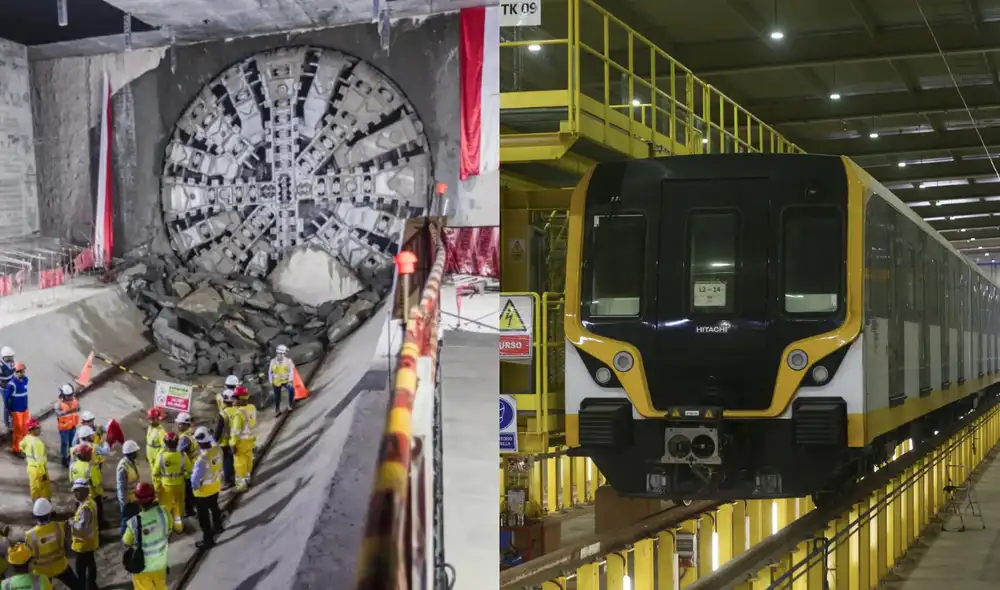 Tuneladora pasa por Cercado de Lima durante construcción de la Linea 2. Foto: composición LR Tuneladora pasa por Cercado de Lima durante construcción de la Linea 2. Foto: composición LR