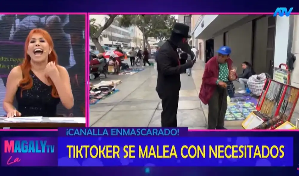 Magaly Medina se indignó al ver las polémicas imágenes del tiktoker Lemon Pay. Foto: ATV.