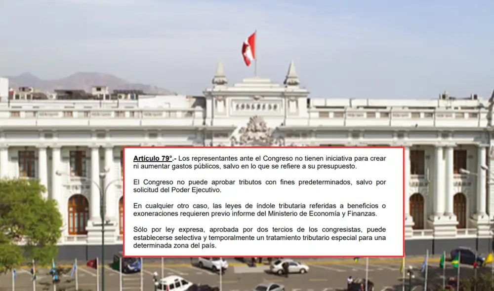 El artículo 79 de la Constitución establece que el Congreso no tiene iniciativa para incrementar el gasto público. Foto: composición LR El artículo 79 de la Constitución establece que el Congreso no tiene iniciativa para incrementar el gasto público. Foto: composición LR