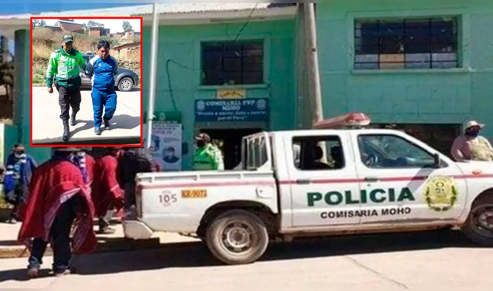 El detenido fue trasladado hasta la comisaria de Moho, en Puno. Foto: Composición LR / Cinthia Alvarez El detenido fue trasladado hasta la comisaria de Moho, en Puno. Foto: Composición LR / Cinthia Alvarez