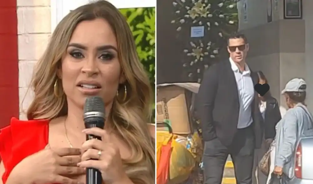 Gustavo Salcedo fue visto en el velorio de la madre de su todavía esposa Maju Mantilla. Foto: Composición LR/América TV.