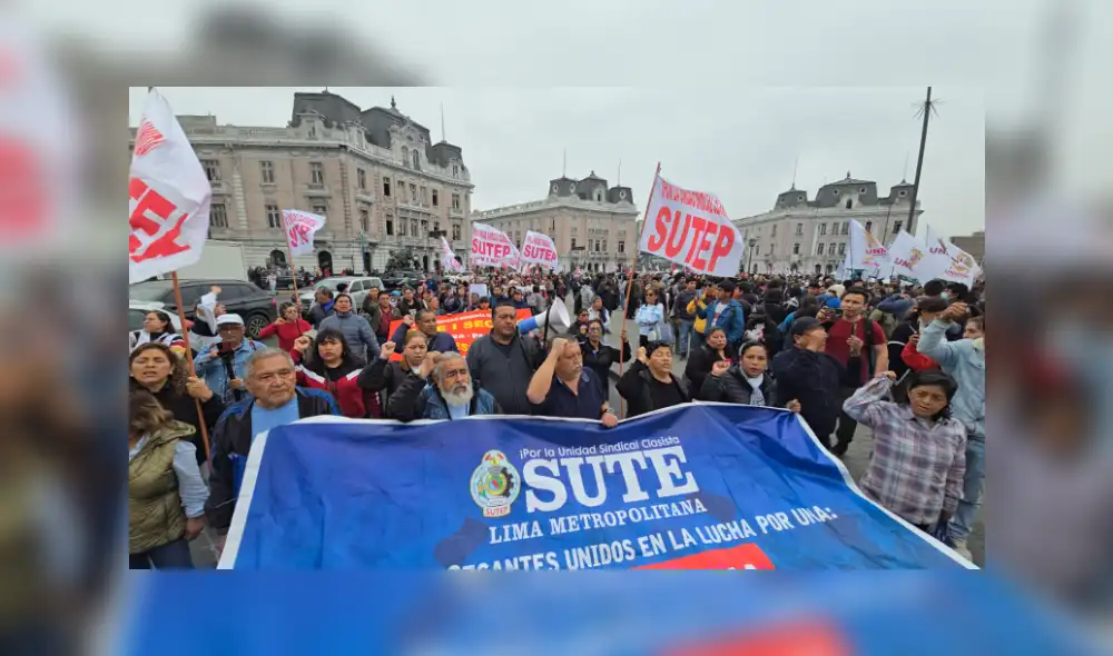 Sutep anuncia que los docentes marcharán hasta el Congreso. Foto: LR Sutep anuncia que los docentes marcharán hasta el Congreso. Foto: LR