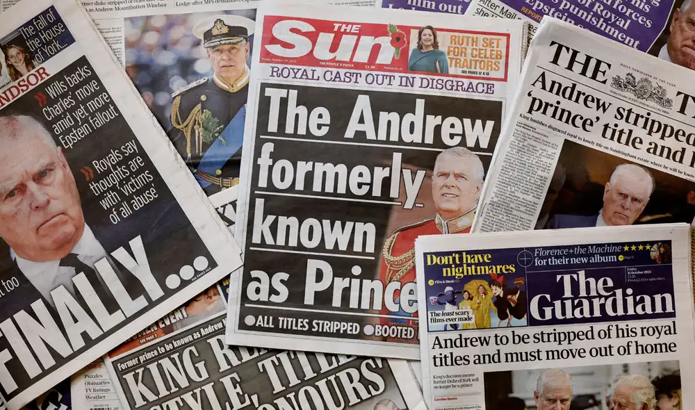 Así informó la prensa británica que despojaran de sus títulos al hermano del rey Carlos III.