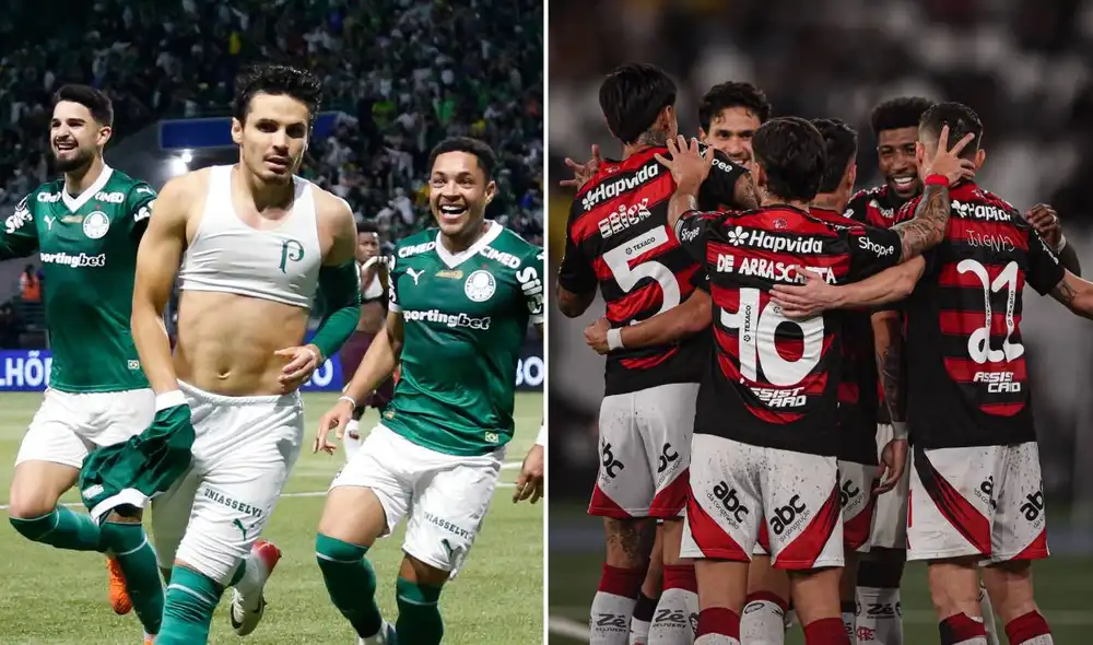 Flamengo y Palmeiras jugarán una final de Copa Libertadores por segunda vez. Foto: composición LR/AFP Flamengo y Palmeiras jugarán una final de Copa Libertadores por segunda vez. Foto: composición LR/AFP
