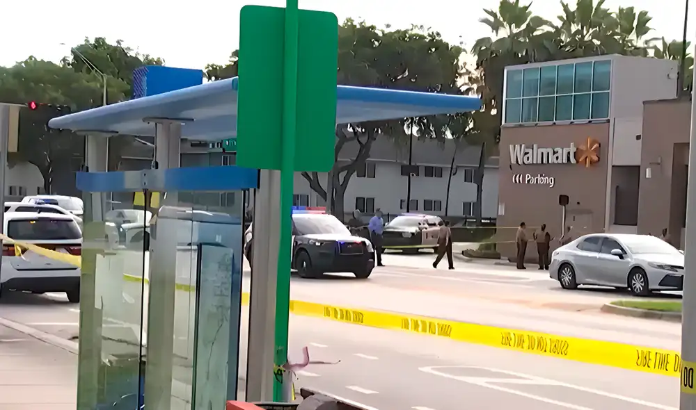 Un hombre murió tras desatarse un tiroteo frente a Walmart en Miami-Dade.