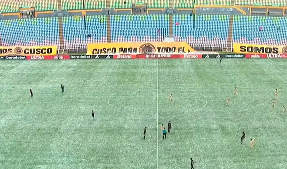 El partido entre Cusco FC y Sport Boys estuvo paralizado alrededor de 10 minutos. Foto: captura de L1 Max
