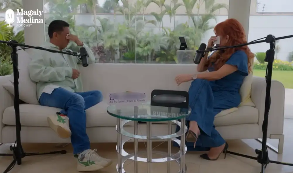 Magaly Medina entrevistó al famoso diseñador Jorge Luis Salinas para su pódcast. Foto: YouTube.