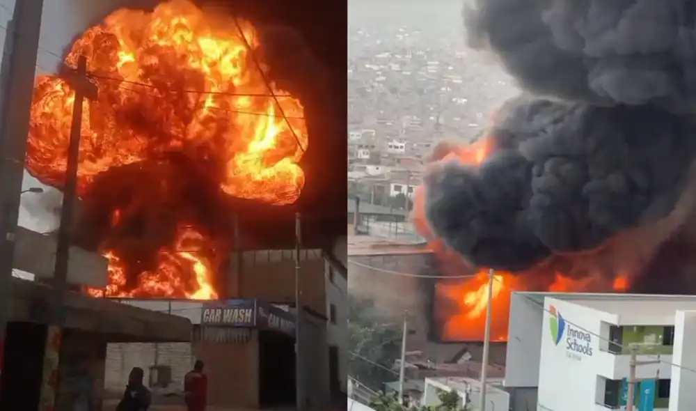 Reportan fuerte incendio en San Juan de Lurigancho. Foto: composición LR
