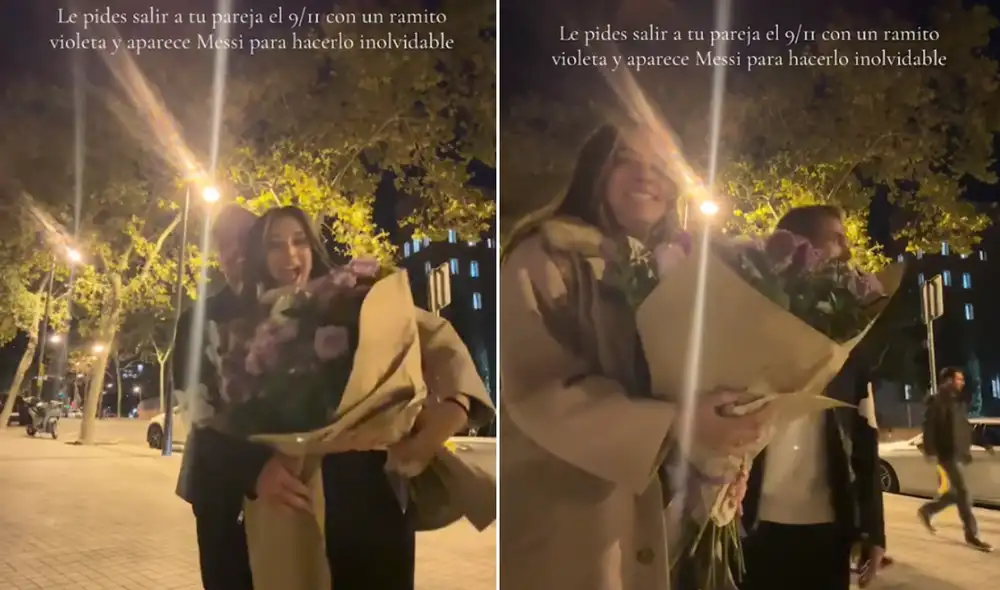 Una pareja grababa un momento romántico para sus redes sociales hasta que se percataron de que detrás de ellos estaba Lionel Messi.