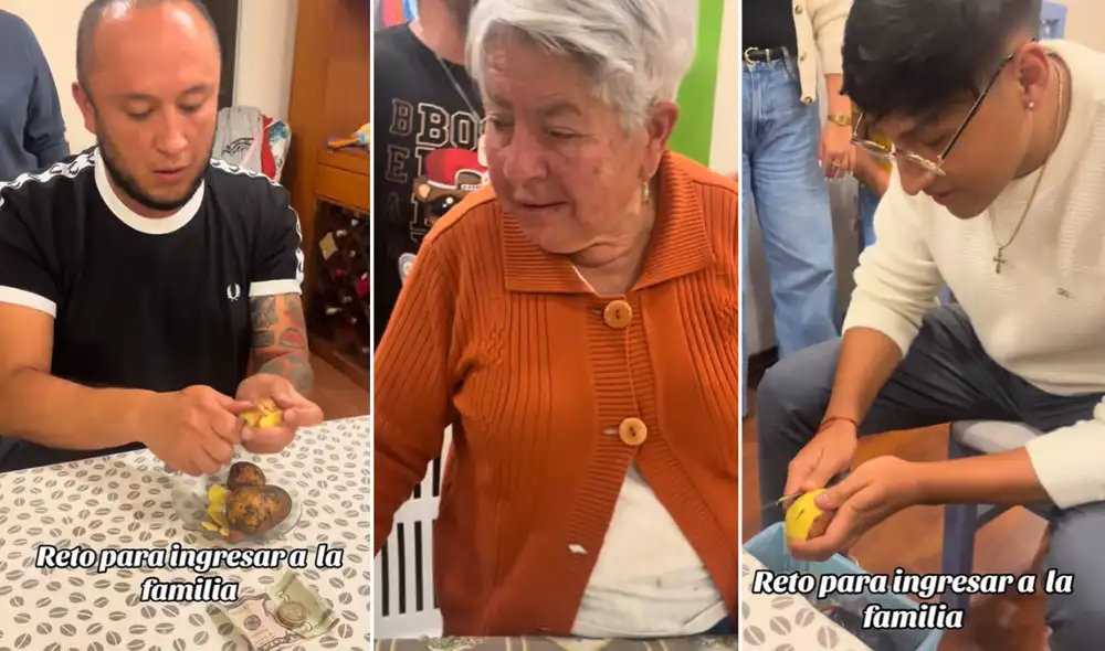 La matriarca de la familia puso a prueba las habilidades de sus futuros nietos mandándolos a pelar papas.