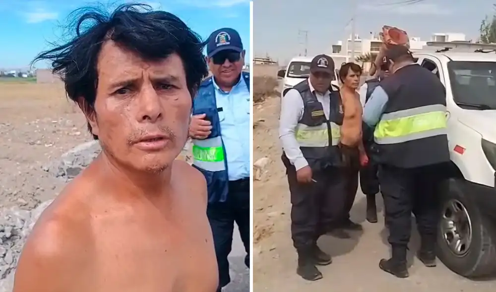 El serenazgo de Cayma intervino al sujeto tras captarlo a través de las cámaras de seguridad. Foto: Composición LR