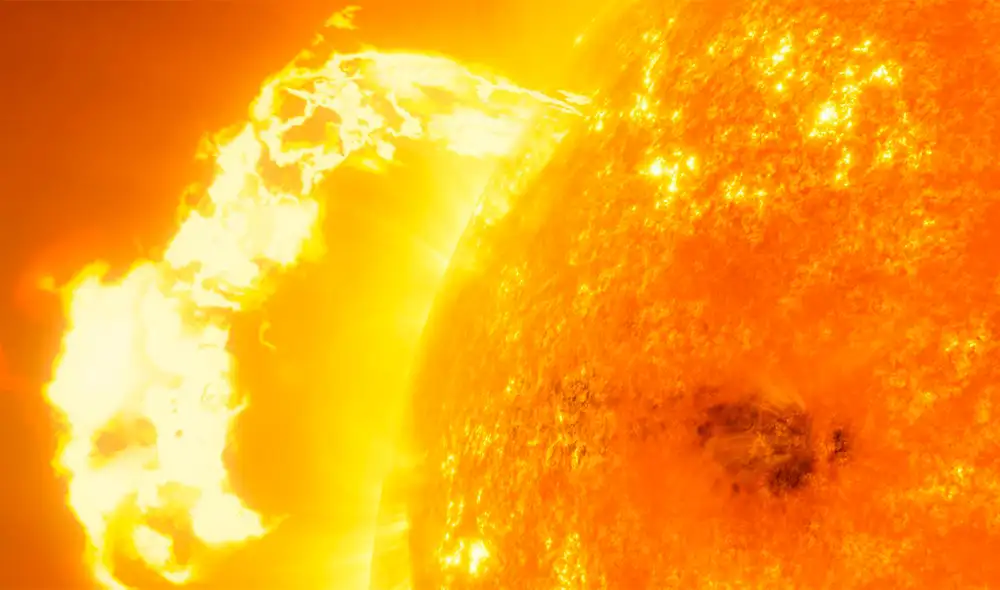 El Sol entró en erupción desatando una llamarada solar de clase X5.1. Foto: IStock