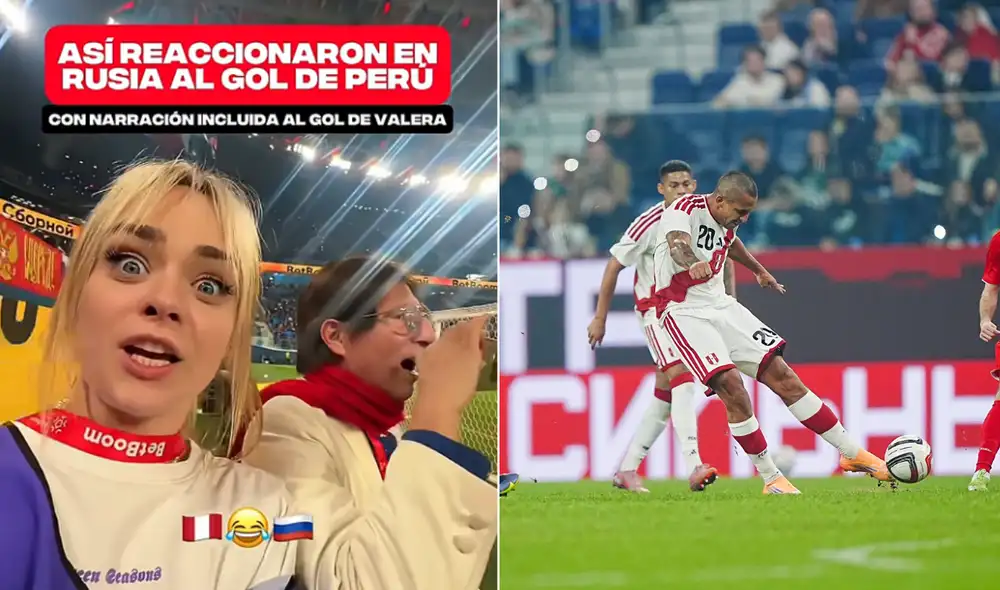 Hincha rusa reacciona al gol fuera del área de Álex Valera ante Rusia. Hincha rusa reacciona al gol fuera del área de Álex Valera ante Rusia.