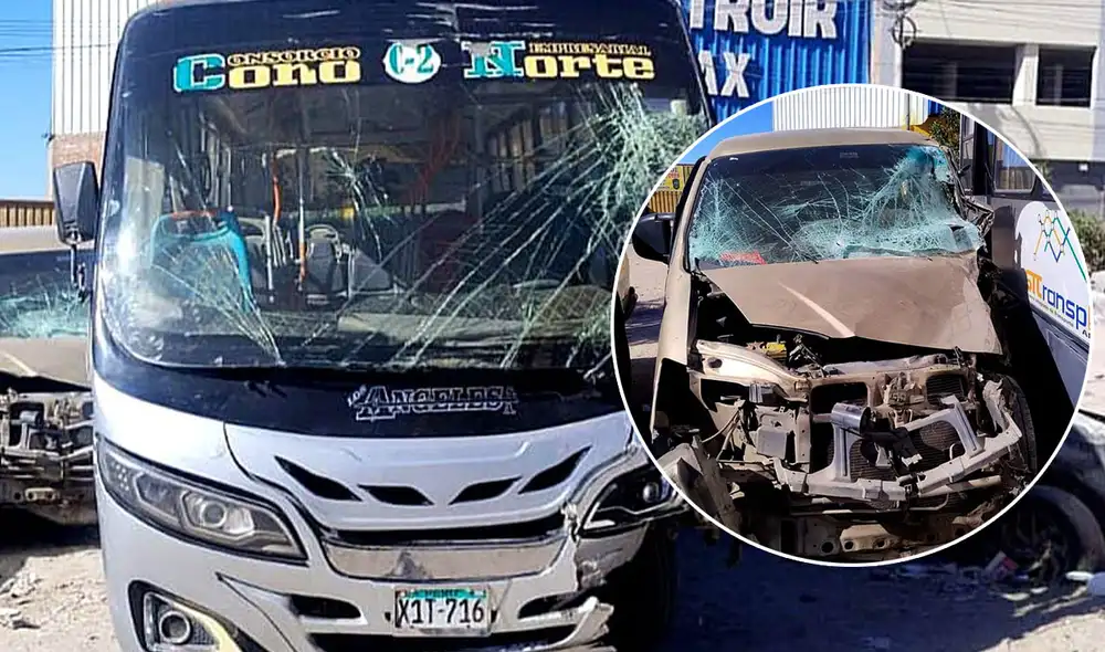 Bus iba con pasajeros, pero no sufrieron lesiones de consideración. Foto: composición LR.