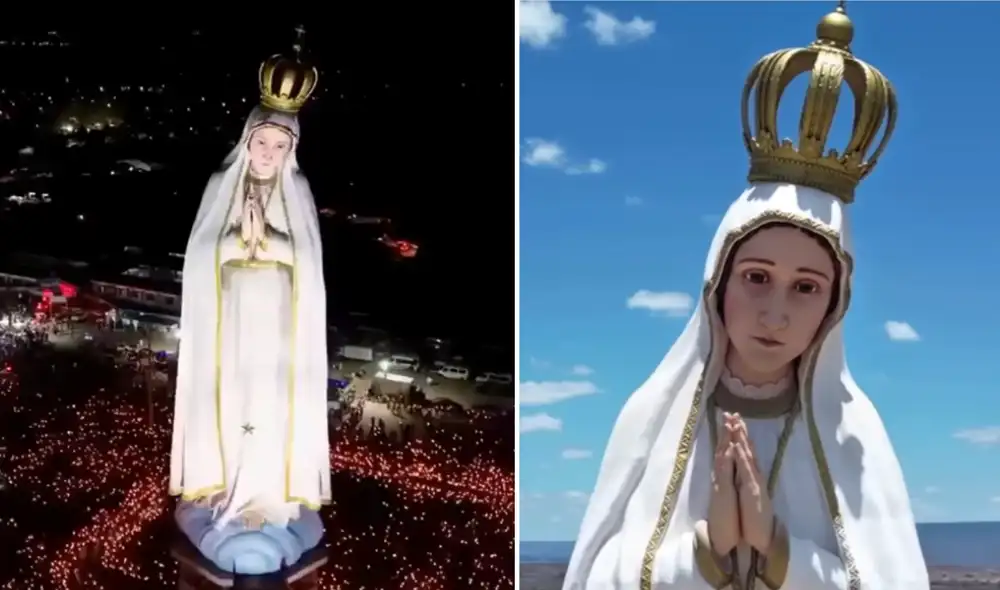 Estatua de Nuestra Señora de Fátima en Brasil. Foto: Composición LR/RT en Español Estatua de Nuestra Señora de Fátima en Brasil. Foto: Composición LR/RT en Español