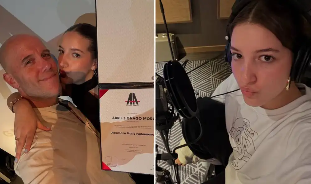 Abril es la tercera hija de Gianmarco, fruto de su relación con su exesposa Claudia Moro. Abril es la tercera hija de Gianmarco, fruto de su relación con su exesposa Claudia Moro.