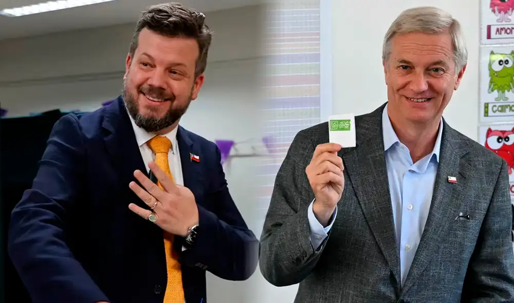 Johannes Kaiser y José Antonio Kast emitieron su voto en estas elecciones presidenciales 2025. Foto: AFP