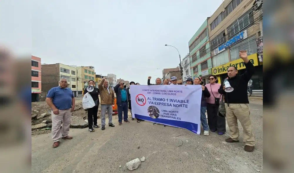 Vecinos de Lima Norte protestan contra construcción de la Vía Expresa Norte
