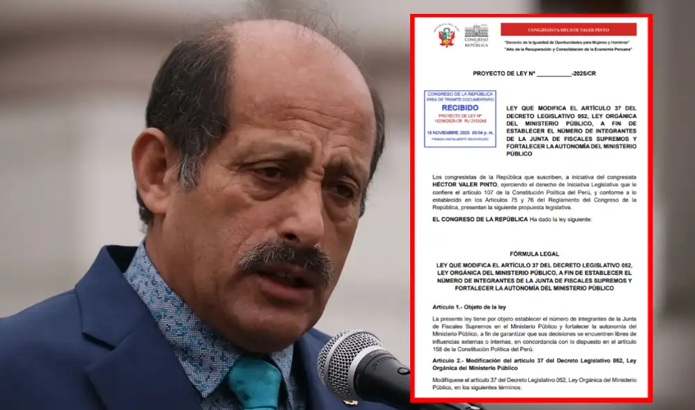 Héctor Valer busca aumentar número de fiscales supremos. Foto: composición LR Héctor Valer busca aumentar número de fiscales supremos. Foto: composición LR