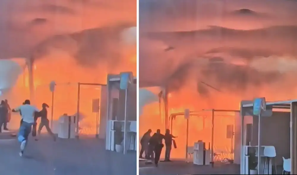 Gran incendio en la BlueZone de Belém. El espacio acoge a los negociadores de los países participantes en la COP-30. Foto: composicióN LR/BelemHoje Gran incendio en la BlueZone de Belém. El espacio acoge a los negociadores de los países participantes en la COP-30. Foto: composicióN LR/BelemHoje