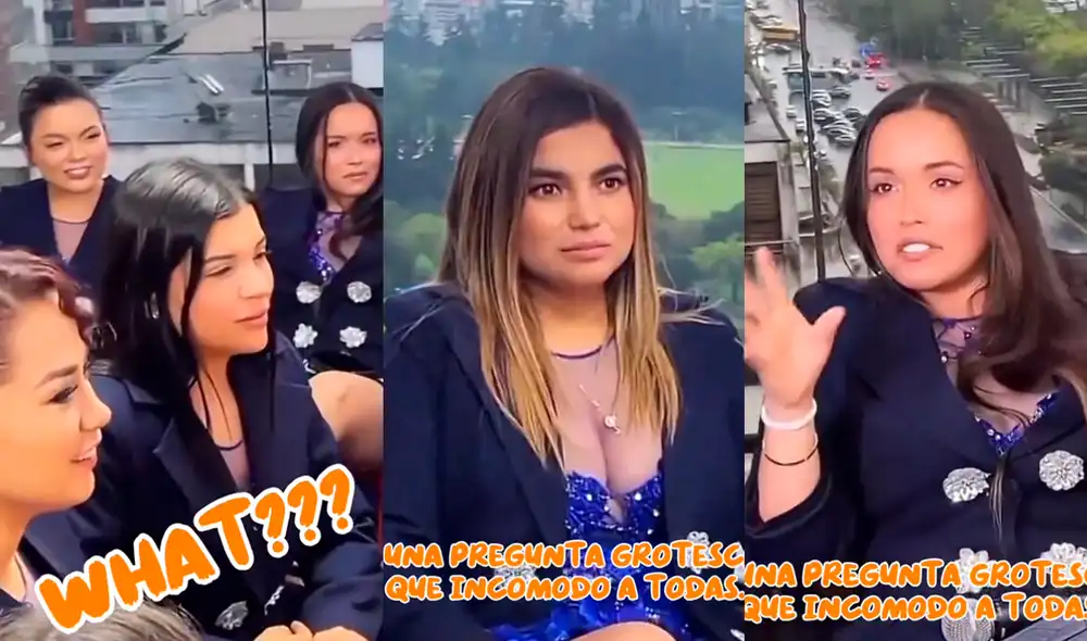 Cantantes de Corazón Serrano en shock tras incómoda pregunta de presentador ecuatoriano. Fotos: captura TikTok