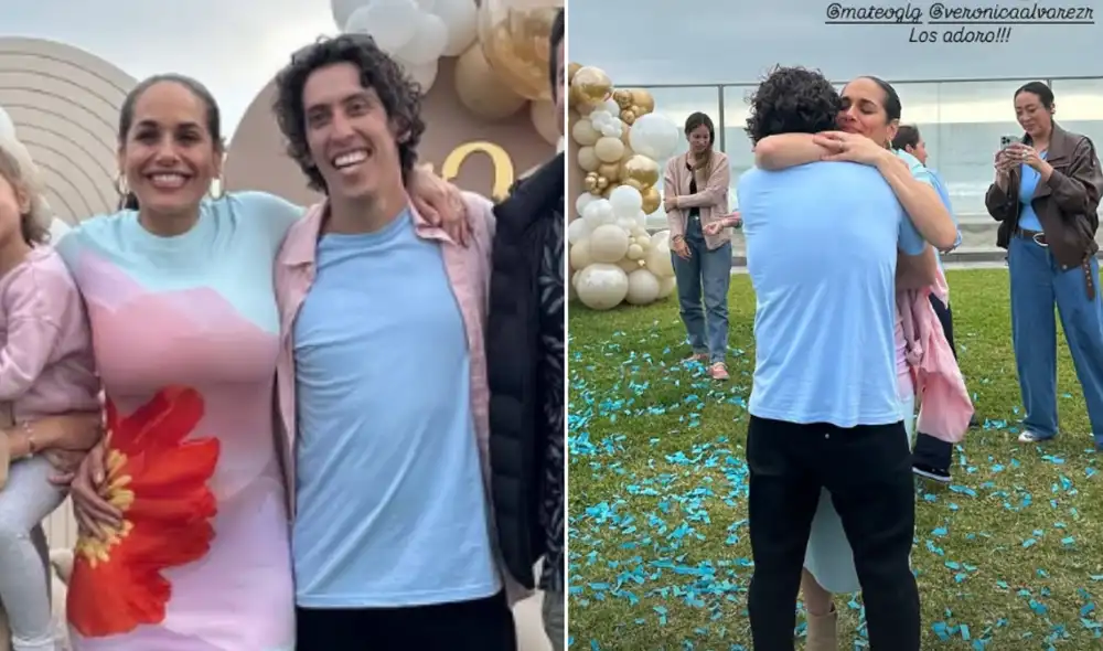 Mateo Garrido Lecca y Verónica Álvarez celebran en fiesta de revelación de género. Foto: Composición LR/Instagram